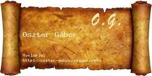 Oszter Gábor névjegykártya